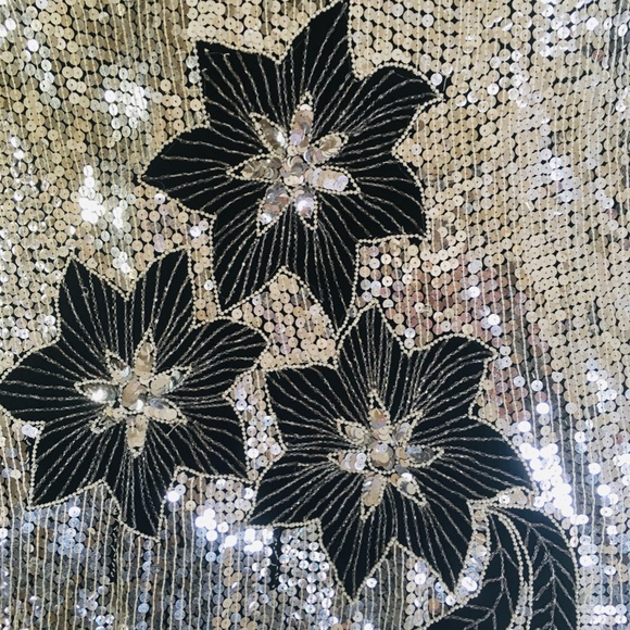 Vintage Sequined Silk Blouse - Picture 4 of 5